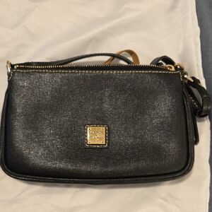 Dooney & Bourke Black Crossbody Bag with Gold Accents